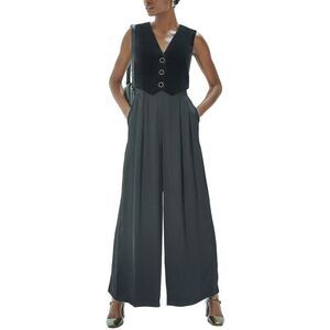 LK Bennett Black Two-Tone Wide Leg Jumpsuit NWT